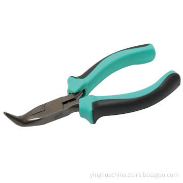 Bent Nose Pliers, OAL 135mm, Dual Color, Nonslip TPR Handles, 755
